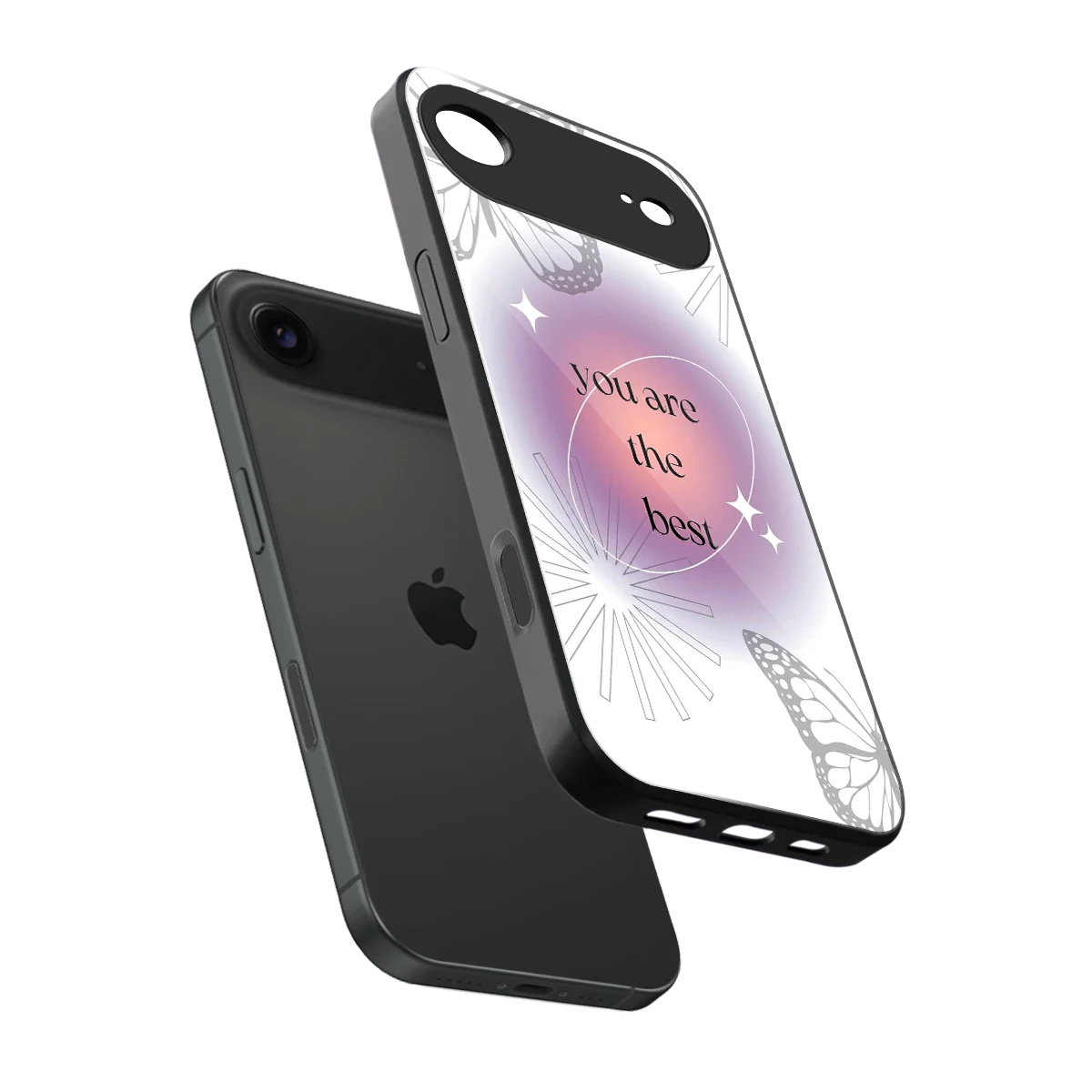 Star Power sleek iphone air cover with tempered glass back and TPU edges