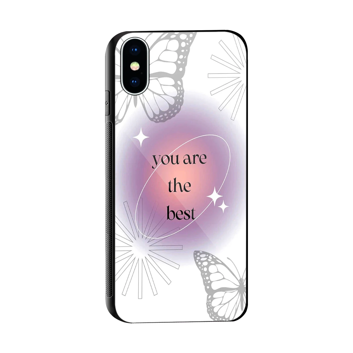 Star Power sleek iphone xs cover with tempered glass back and TPU edges