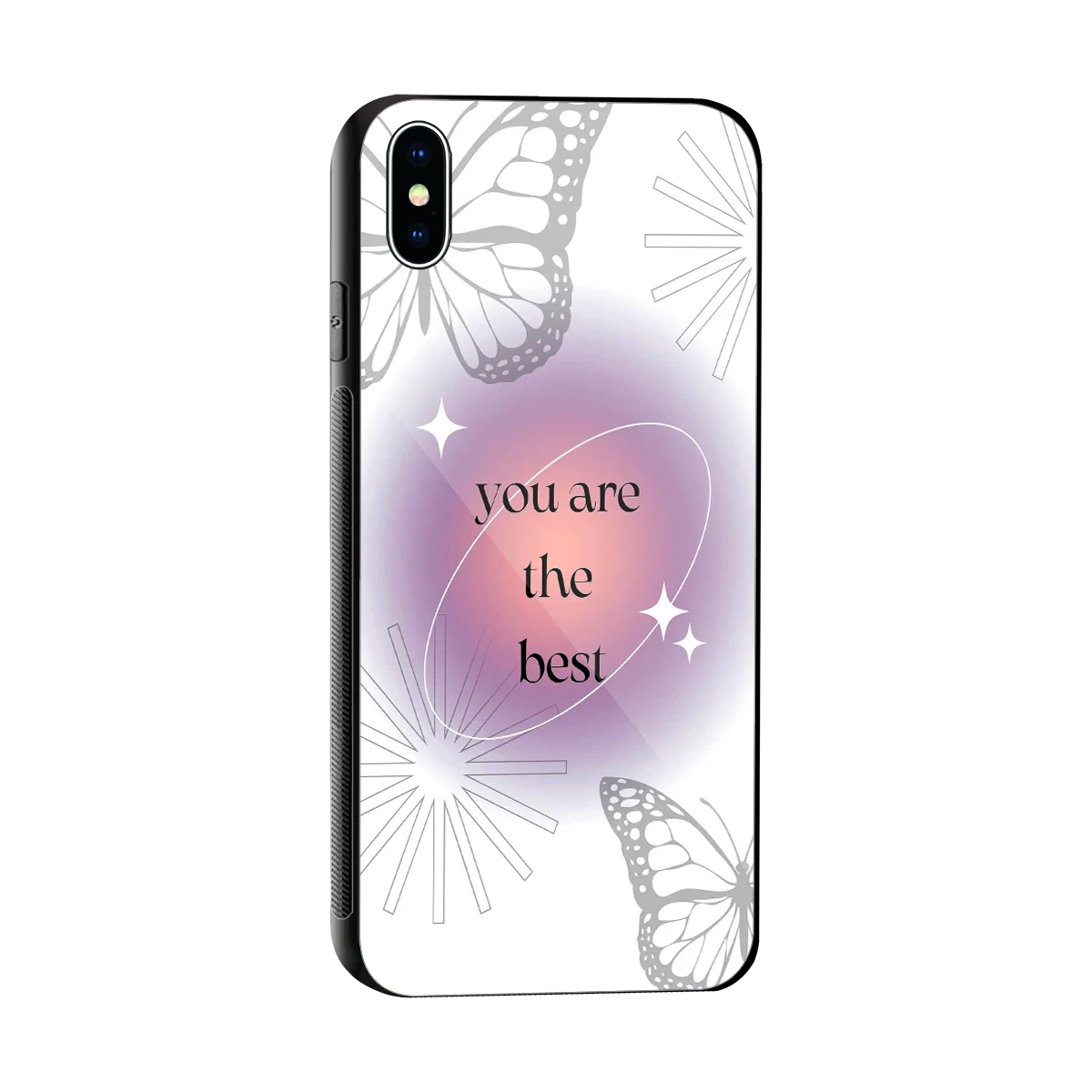 Star Power sleek iphone xs max cover with tempered glass back and TPU edges