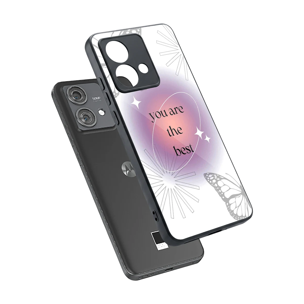 Star Power sleek motorola edge 40 neo 5g cover with tempered glass back and TPU edges