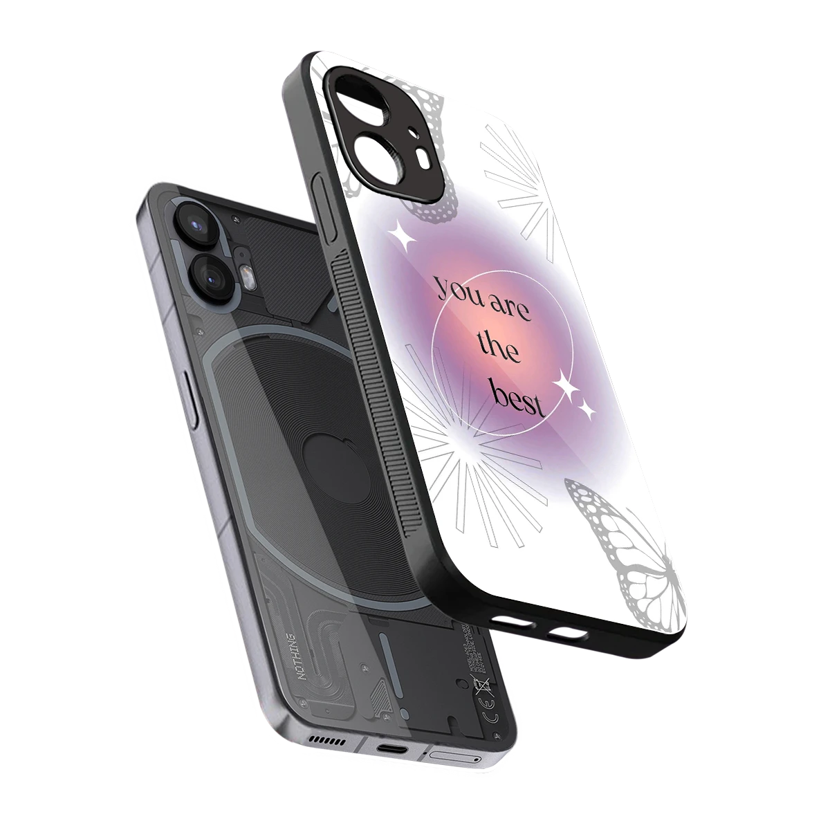 Star Power sleek nothing phone 2 cover with tempered glass back and TPU edges