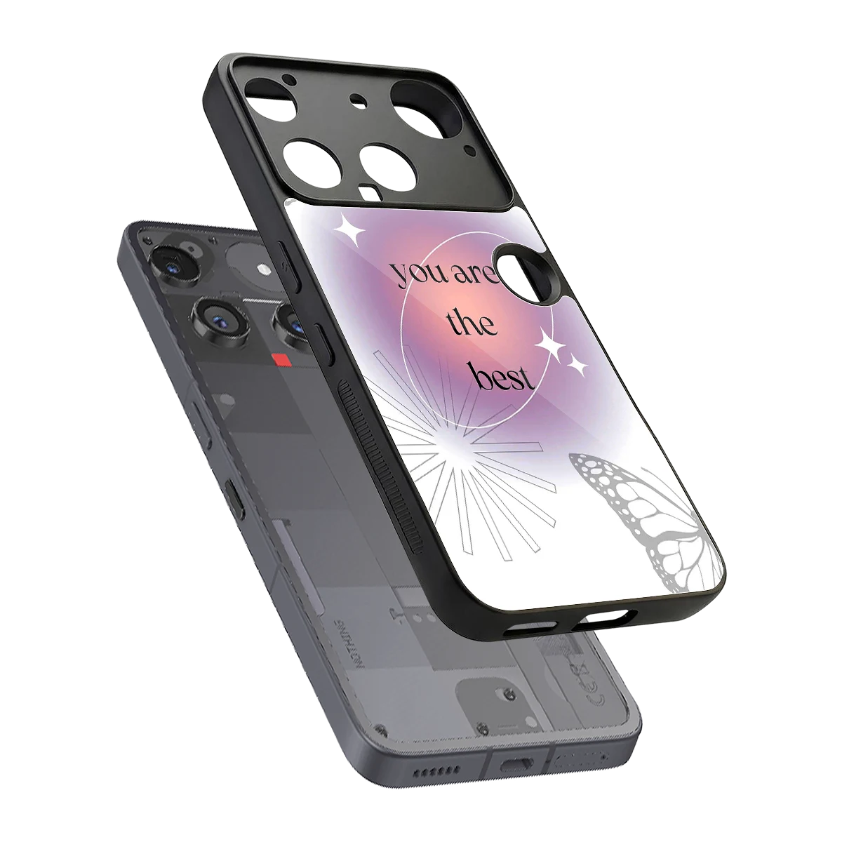 Star Power sleek nothing phone 3 cover with tempered glass back and TPU edges