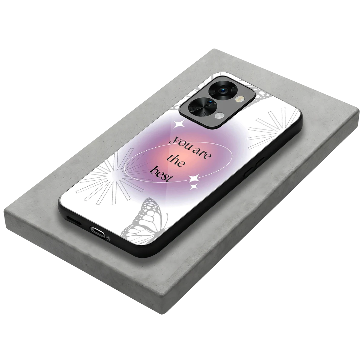 Star Power stylish phone case for oneplus nord 2t | glossy glass and slim fit