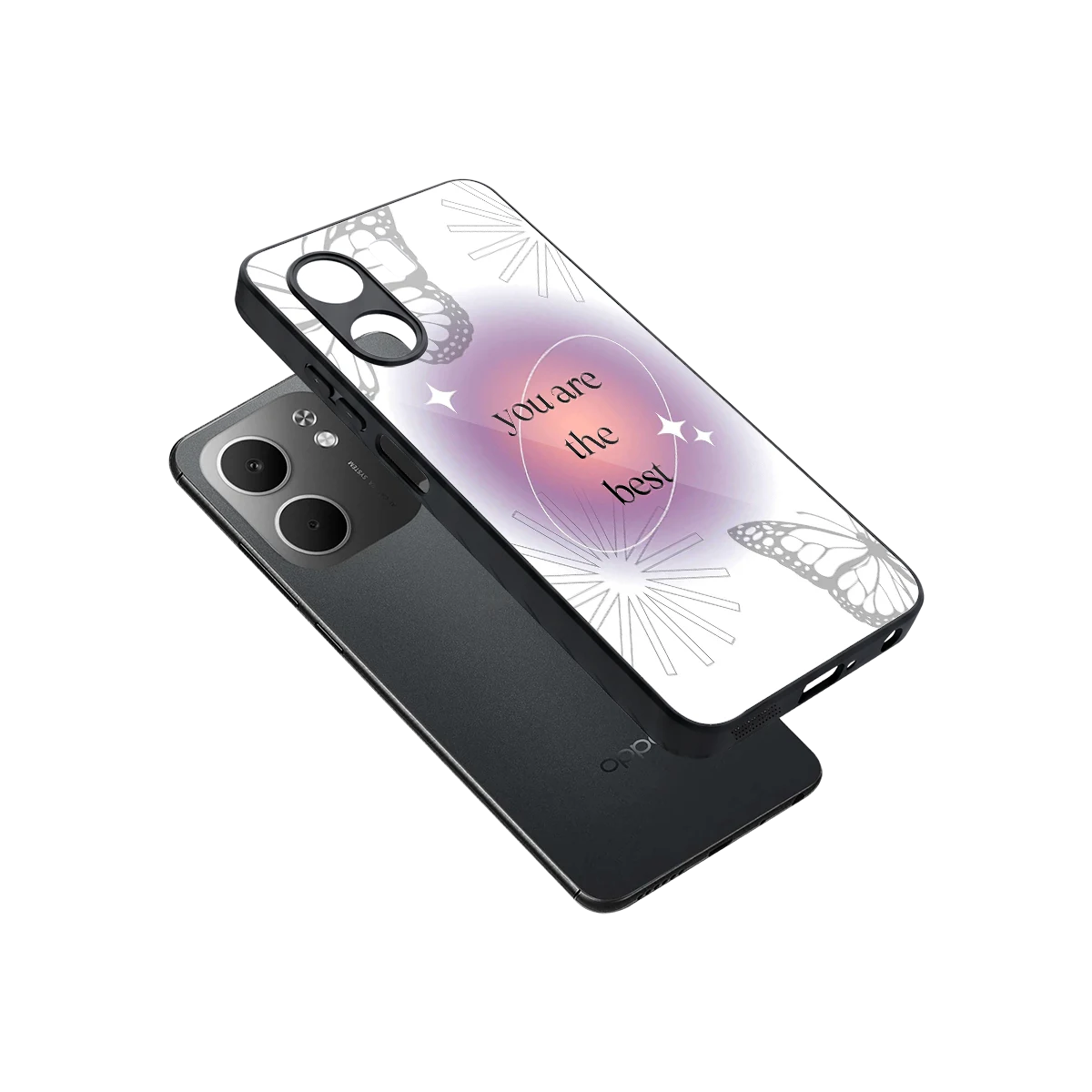 Star Power sleek oppo a5x 5g cover with tempered glass back and TPU edges