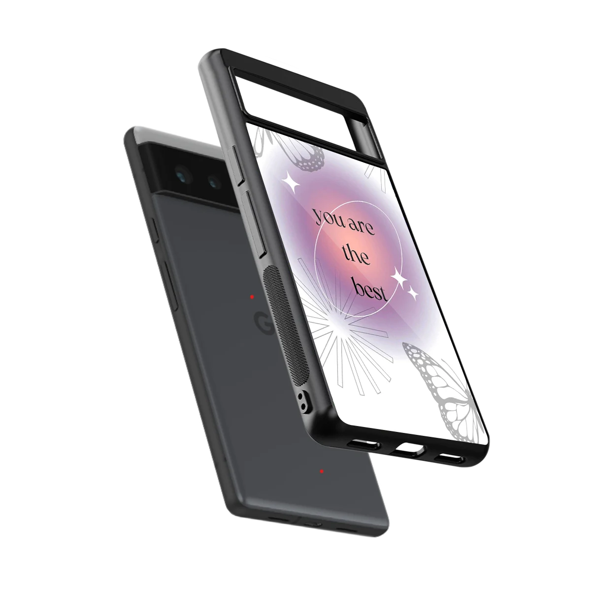 Star Power sleek google pixel 6 cover with tempered glass back and TPU edges