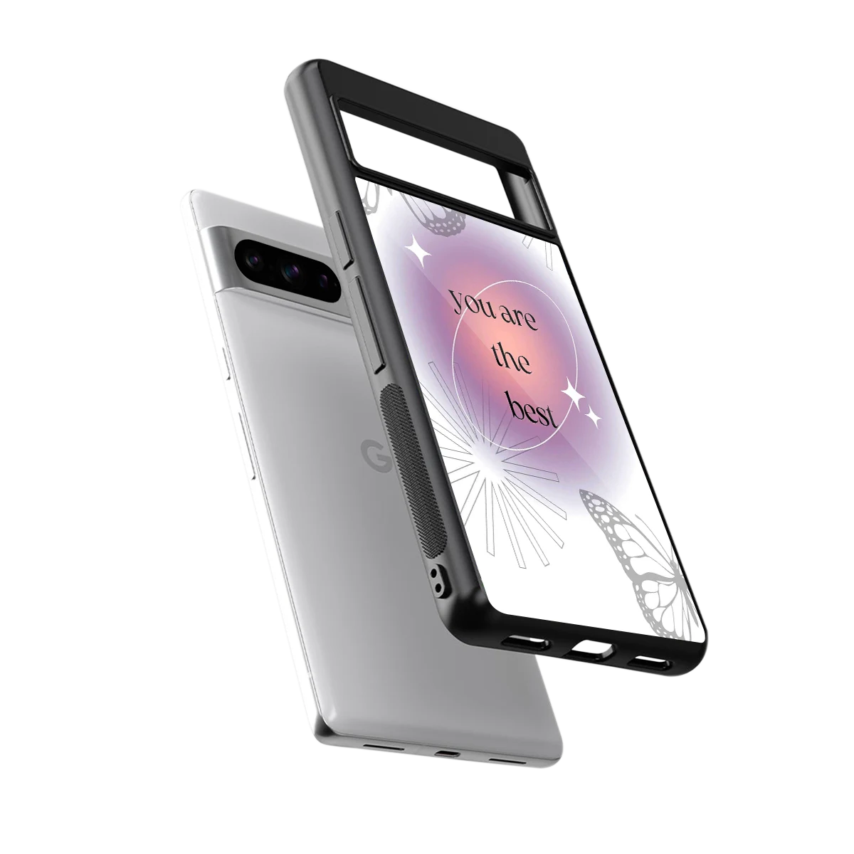 Star Power sleek google pixel 8 pro cover with tempered glass back and TPU edges