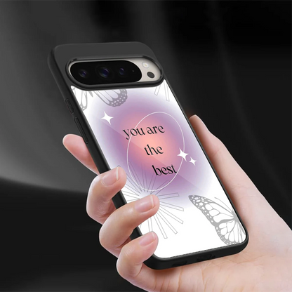 Star Power sleek google pixel 9 pro cover with tempered glass back and TPU edges