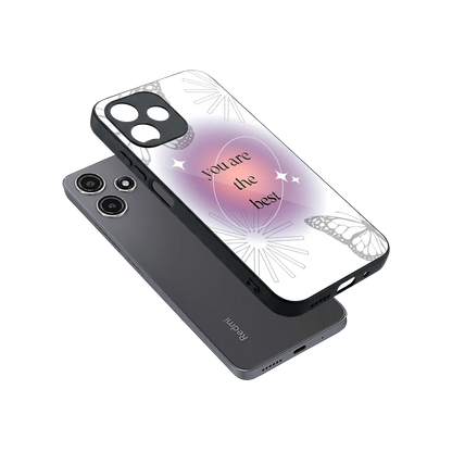 Star Power sleek redmi 12 5g cover with tempered glass back and TPU edges