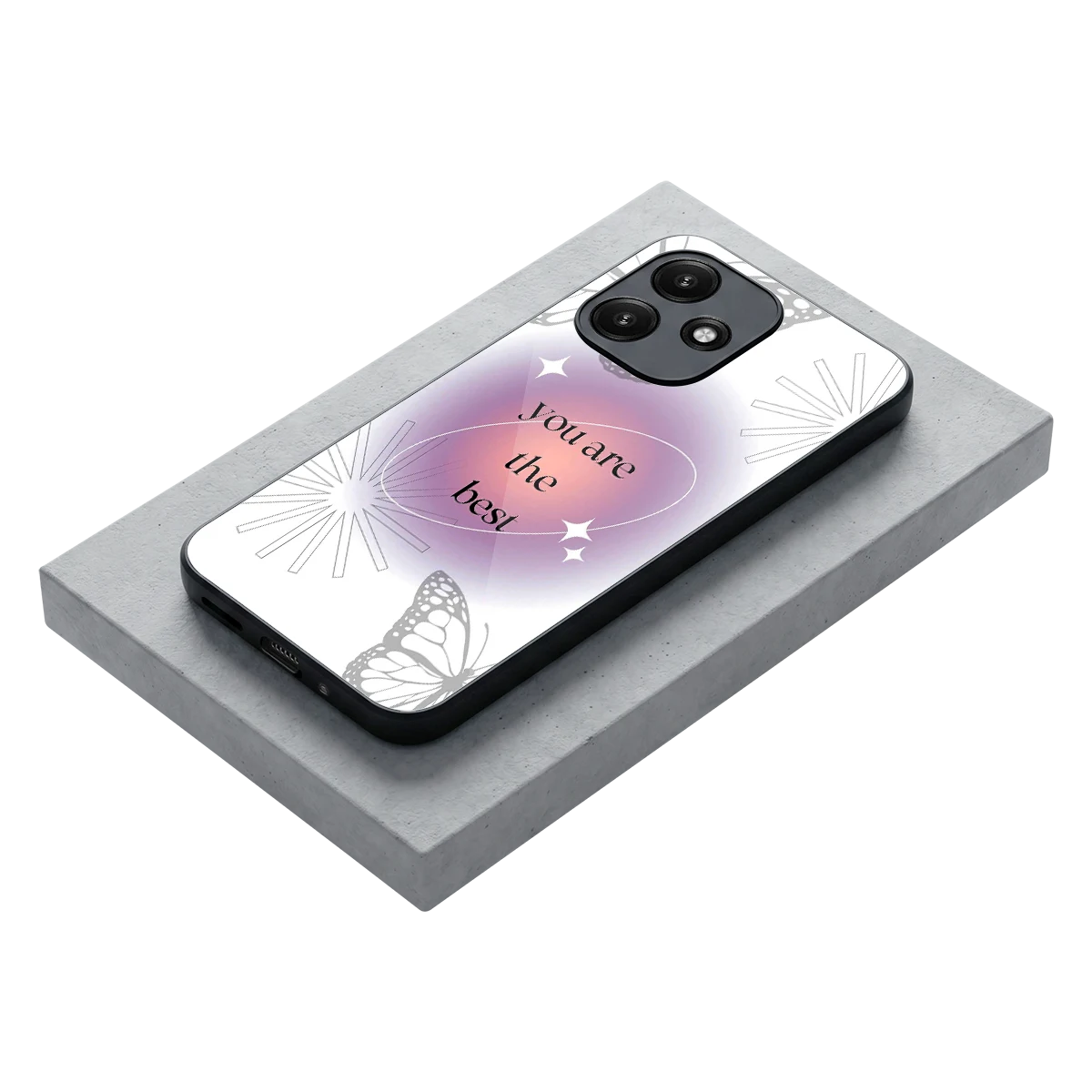 Star Power stylish phone case for redmi 12 5g | glossy glass and slim fit