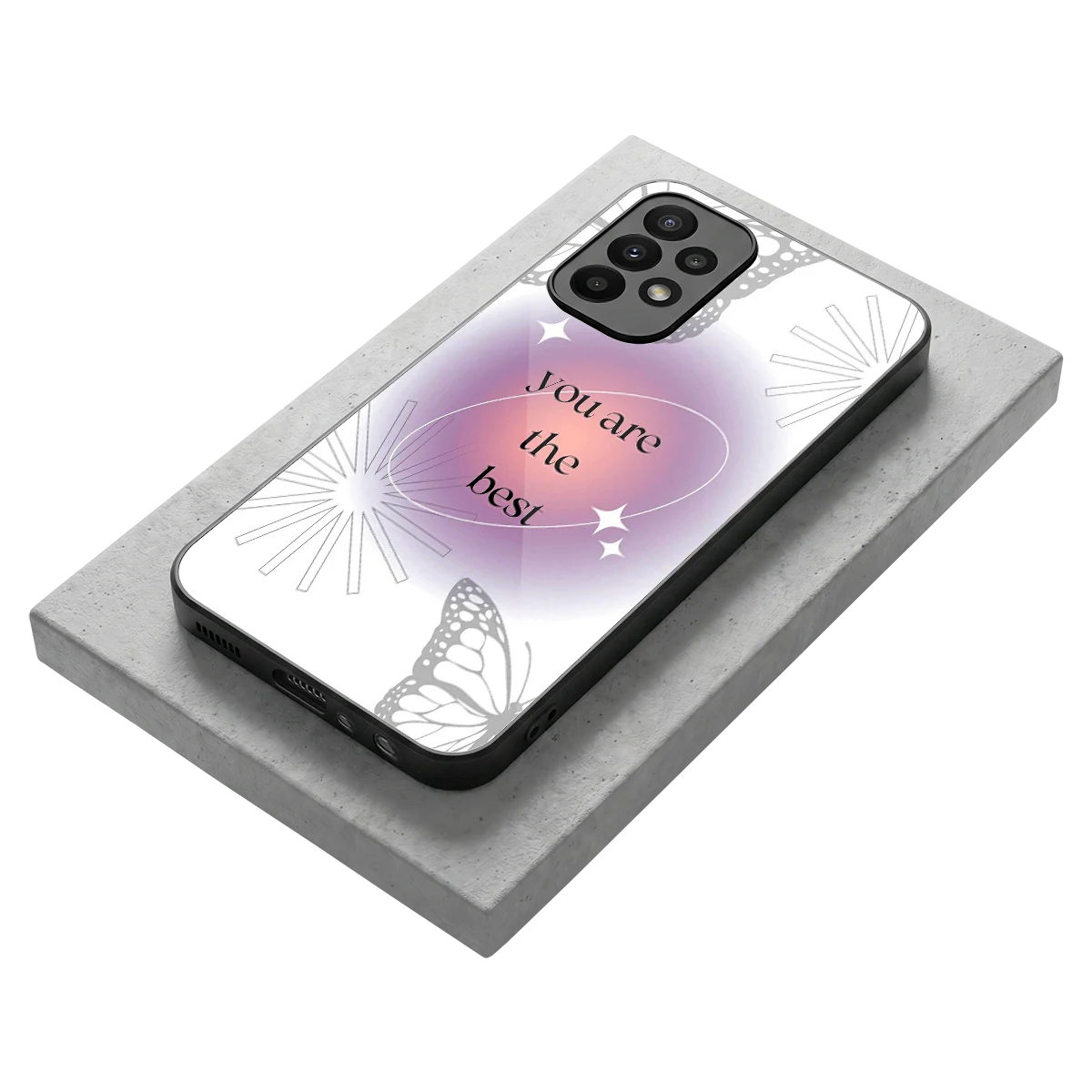 Star Power stylish phone case for samsung galaxy a23 | glossy glass and slim fit