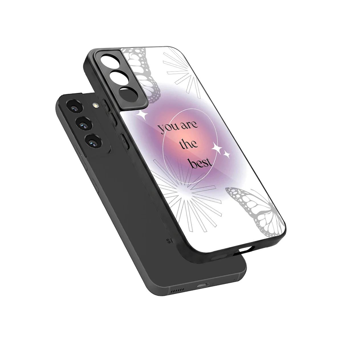Star Power sleek samsung galaxy s22 cover with tempered glass back and TPU edges