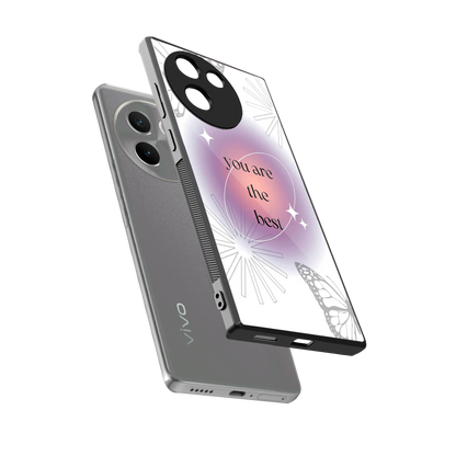 Star Power sleek vivo v30e cover with tempered glass back and TPU edges