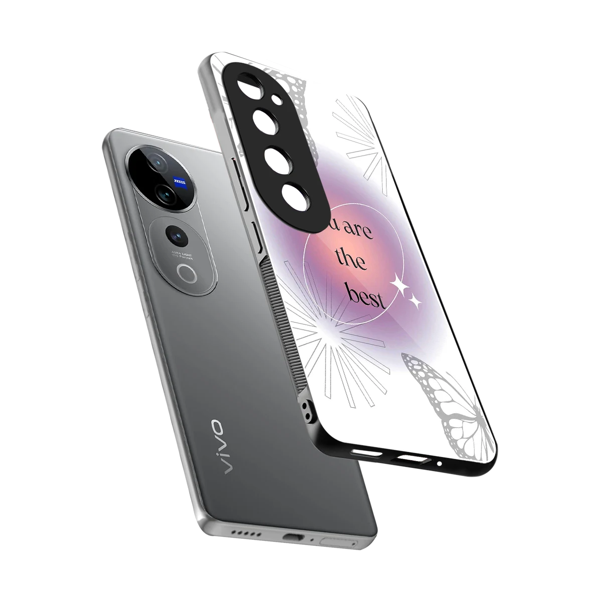 Star Power sleek vivo v40 pro cover with tempered glass back and TPU edges