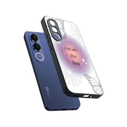 Star Power sleek vivo v70 fe cover with tempered glass back and TPU edges