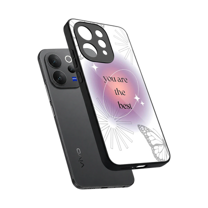 Star Power sleek vivo v70 elite cover with tempered glass back and TPU edges