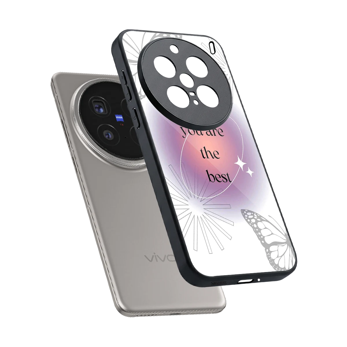 Star Power sleek vivo x200 pro cover with tempered glass back and TPU edges