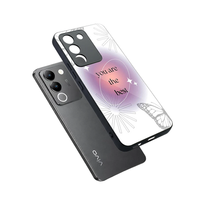 Star Power sleek vivo y200 5g cover with tempered glass back and TPU edges