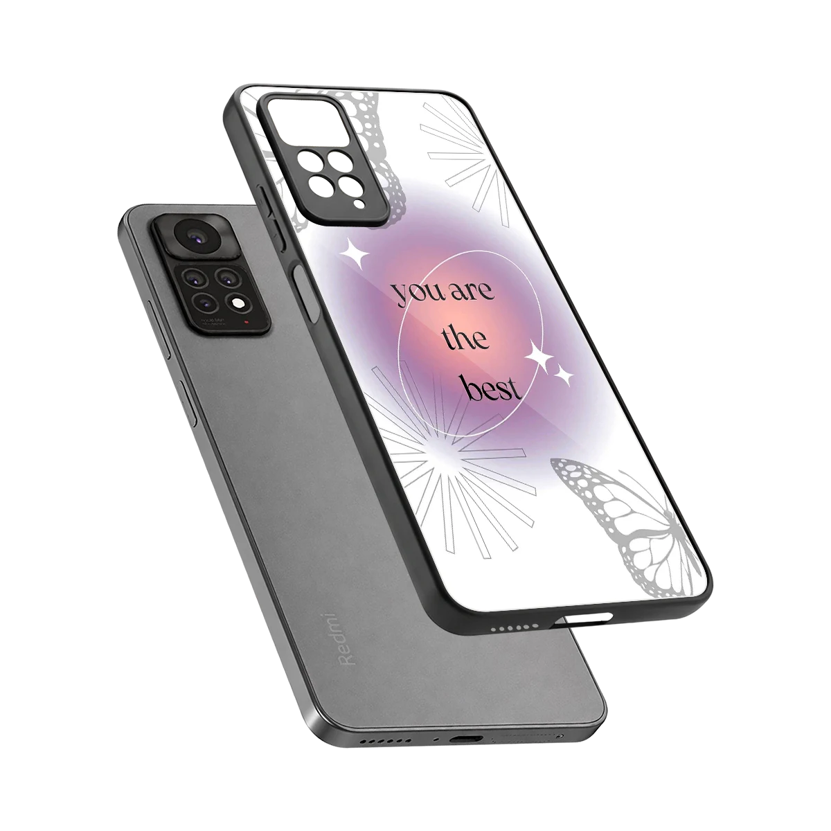 Star Power sleek redmi note 11 pro cover with tempered glass back and TPU edges