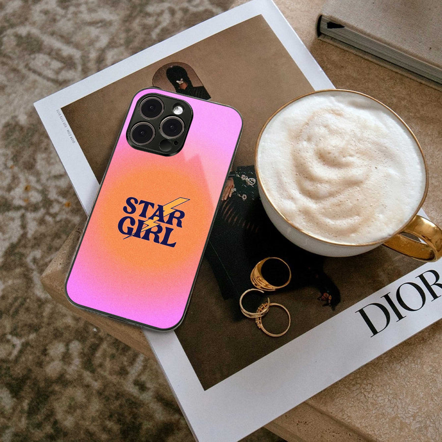 Star Girl Aesthetic Phone Case for Iphone 15 Pro | Glass Case