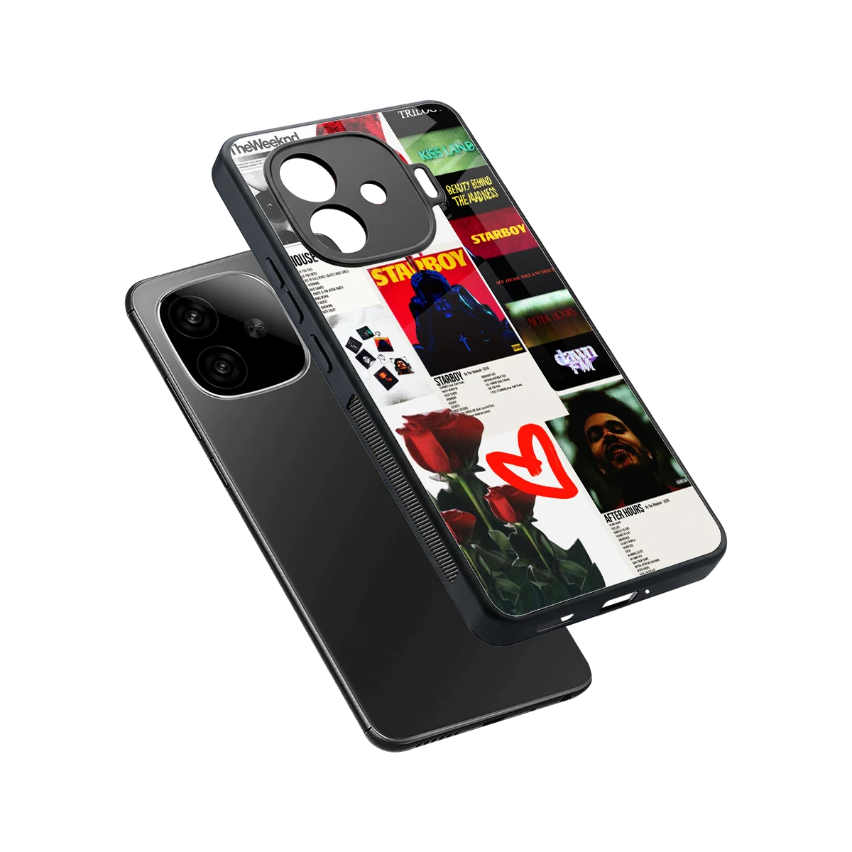 Starboy Collage sleek iqoo neo 10r 5g cover with tempered glass back and TPU edges