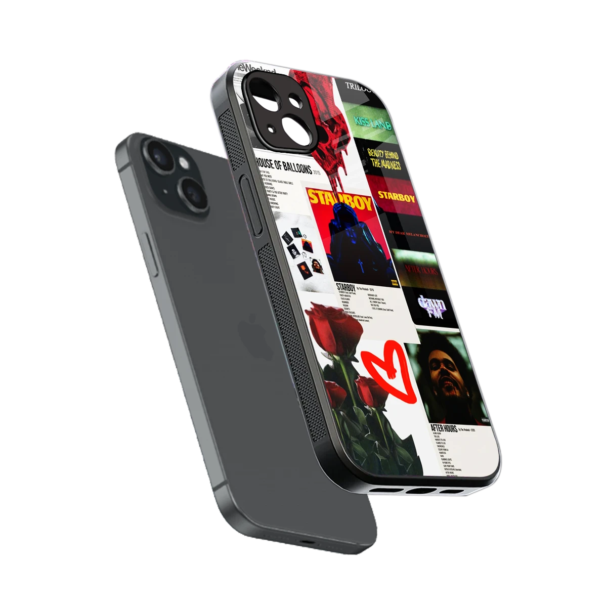 Starboy Collage sleek iphone 14 plus cover with tempered glass back and TPU edges