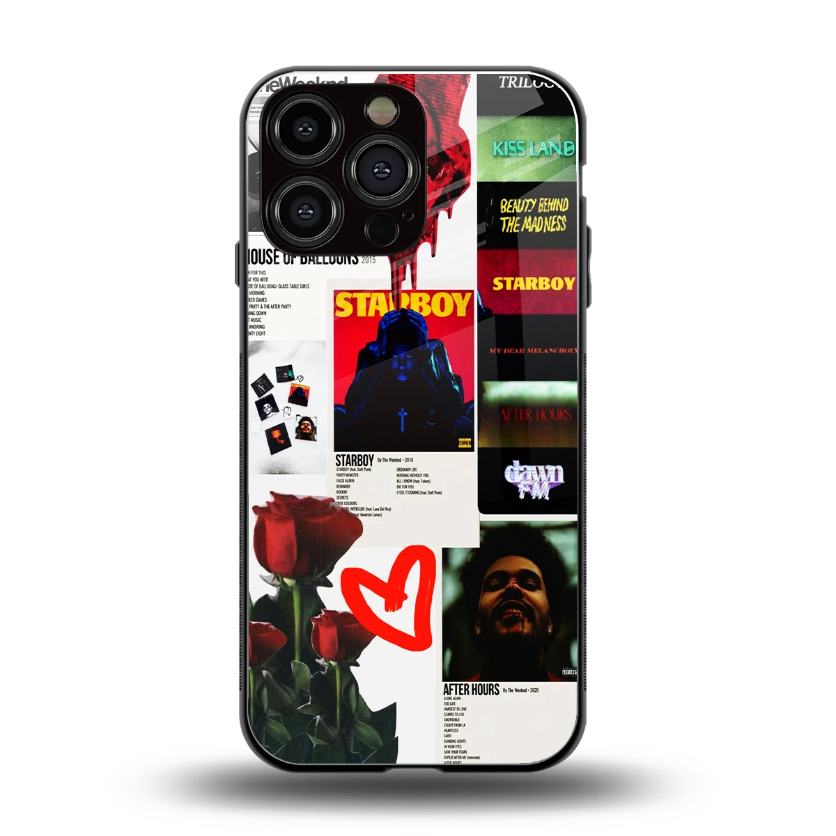 Starboy Collage back phone cover | glass case for iphone 15 pro max