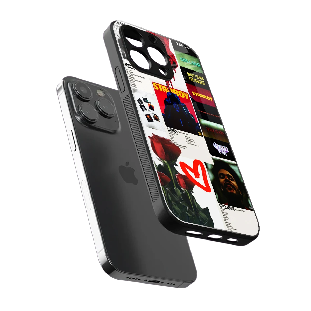 Starboy Collage sleek iphone 15 pro cover with tempered glass back and TPU edges