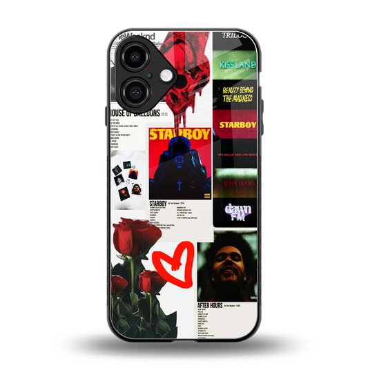 Starboy Collage back phone cover | glass case for iphone 16 plus