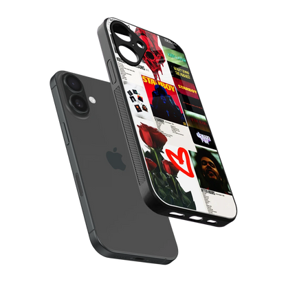 Starboy Collage sleek iphone 16 plus cover with tempered glass back and TPU edges
