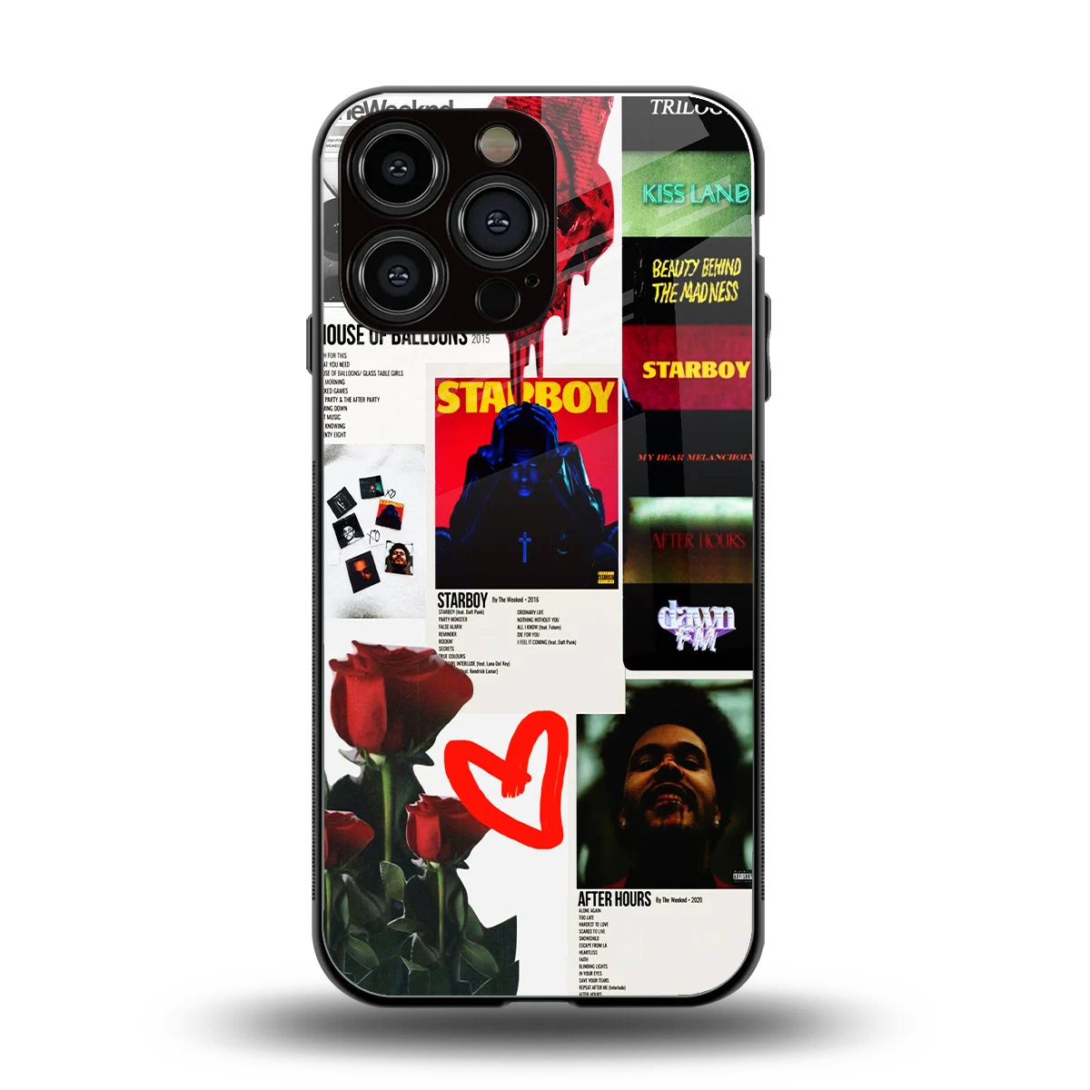 Starboy Collage back phone cover | glass case for iphone 16 pro max