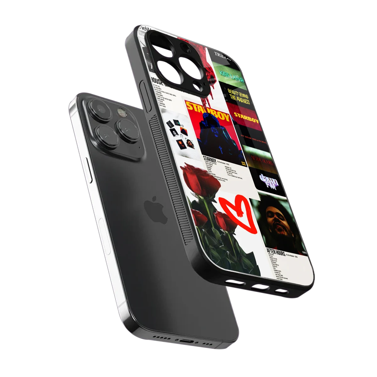 Starboy Collage sleek iphone 16 pro max cover with tempered glass back and TPU edges