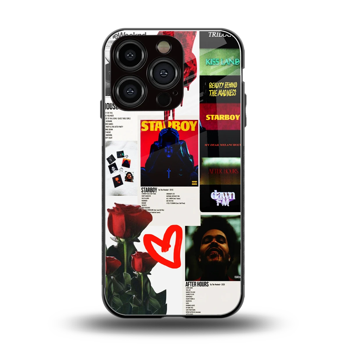 Starboy Collage back phone cover | glass case for iphone 16 pro