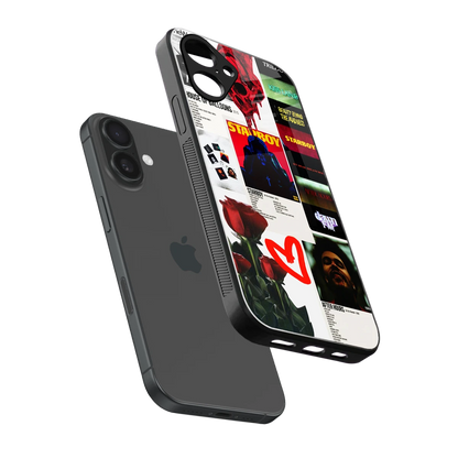 Starboy Collage sleek iPhone 16 cover with tempered glass back and TPU edges