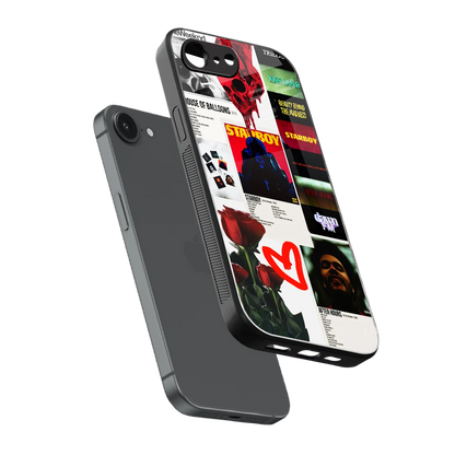 Starboy Collage sleek iphone 16e cover with tempered glass back and TPU edges