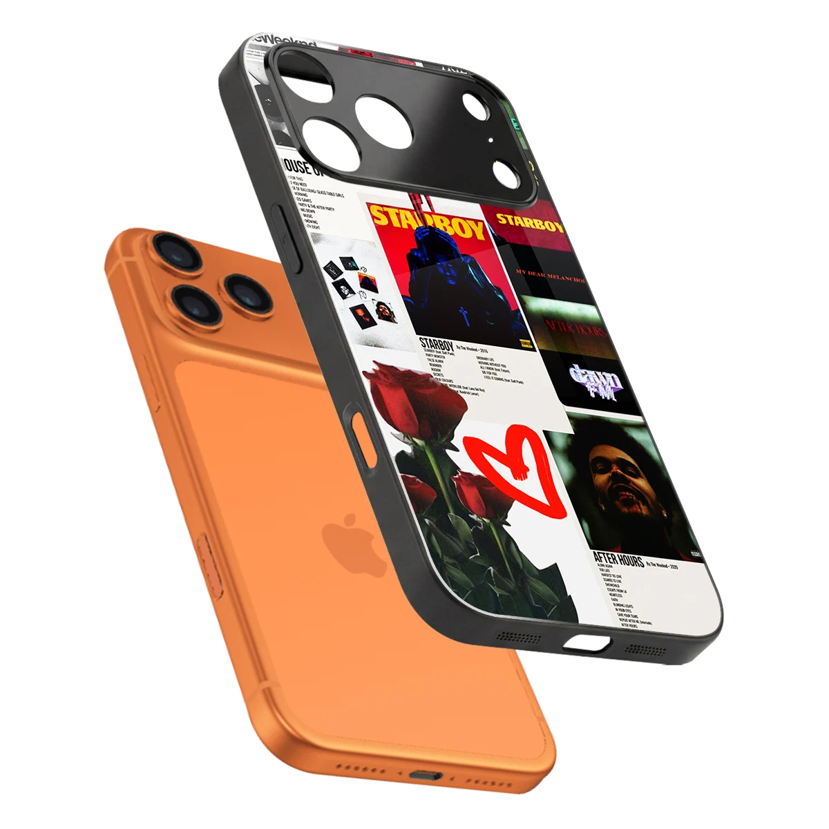 Starboy Collage sleek iphone 17 pro cover with tempered glass back and TPU edges