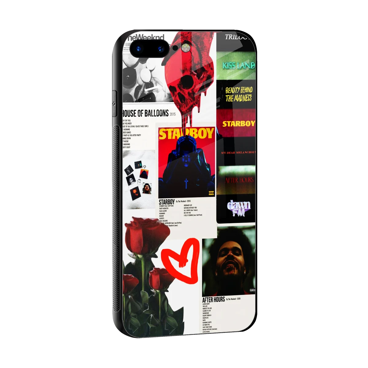 Starboy Collage sleek iphone 8 plus cover with tempered glass back and TPU edges