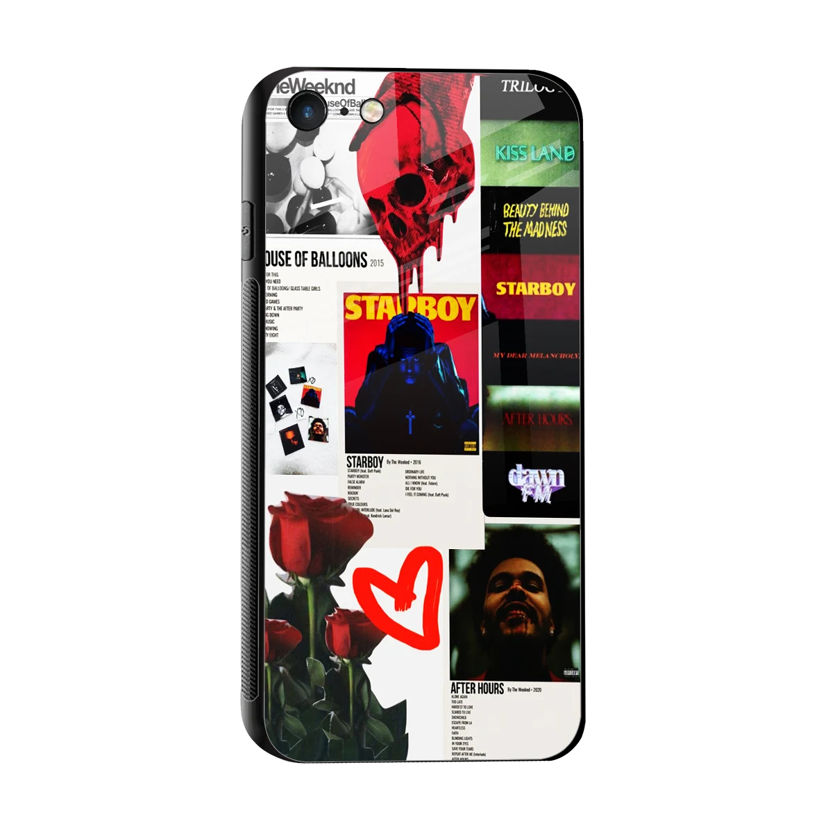 Starboy Collage sleek iphone 7 cover with tempered glass back and TPU edges