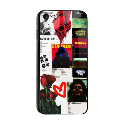 Starboy Collage sleek iphone 7 cover with tempered glass back and TPU edges