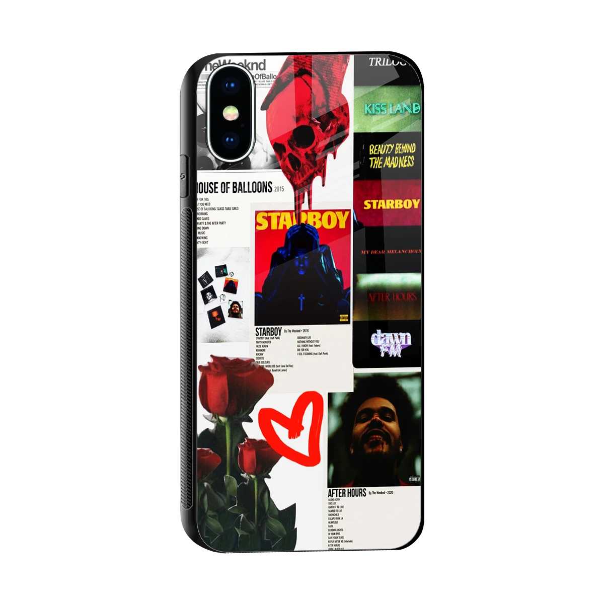 Starboy Collage sleek iphone x cover with tempered glass back and TPU edges