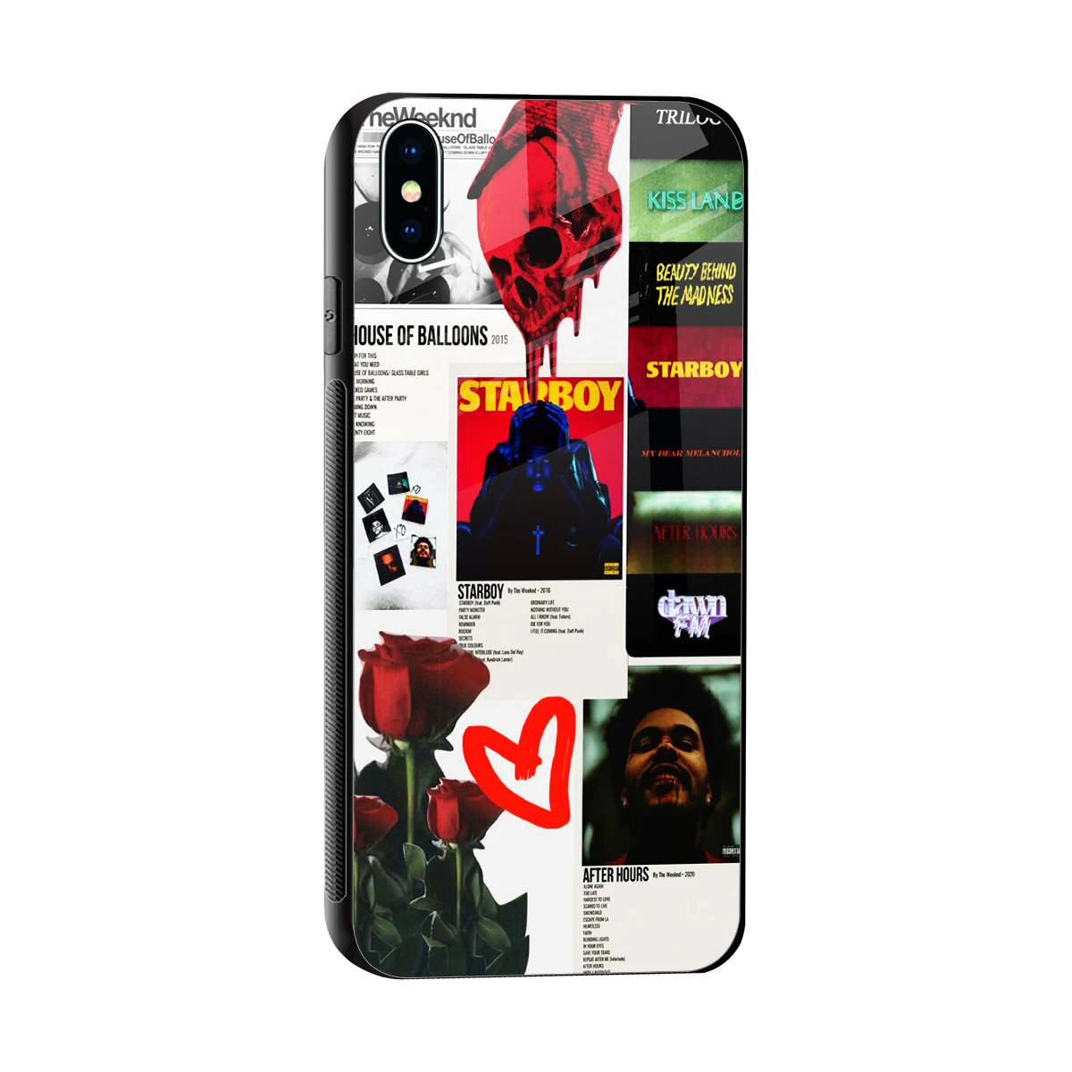 Starboy Collage sleek iphone xs max cover with tempered glass back and TPU edges