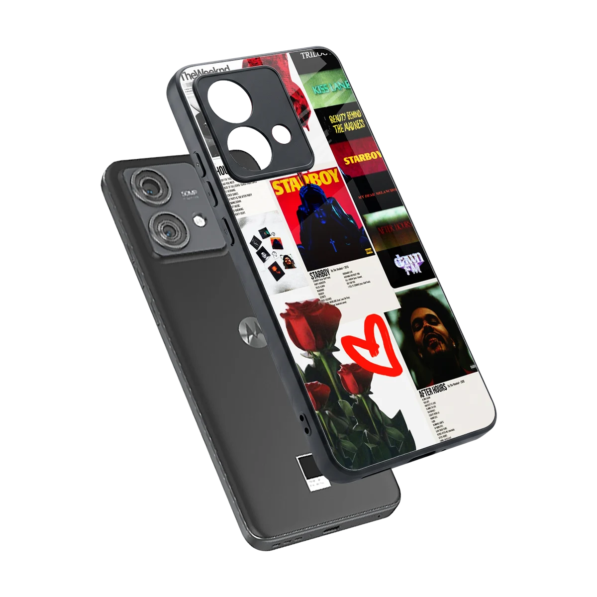 Starboy Collage sleek motorola edge 40 neo 5g cover with tempered glass back and TPU edges