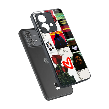 Starboy Collage sleek motorola edge 40 neo 5g cover with tempered glass back and TPU edges