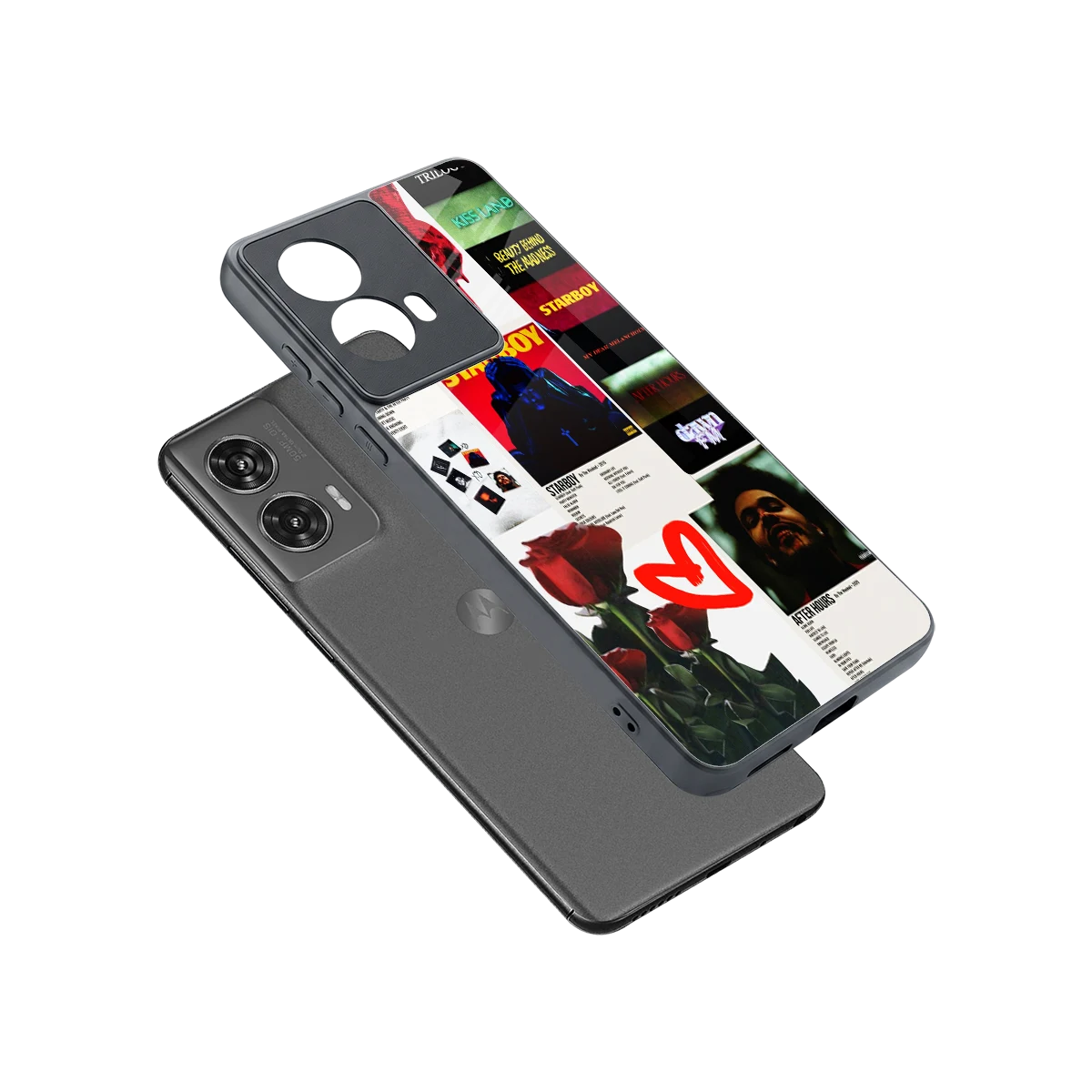 Starboy Collage sleek motorola edge 50 fusion cover with tempered glass back and TPU edges