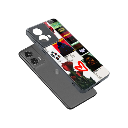 Starboy Collage sleek motorola edge 50 fusion cover with tempered glass back and TPU edges