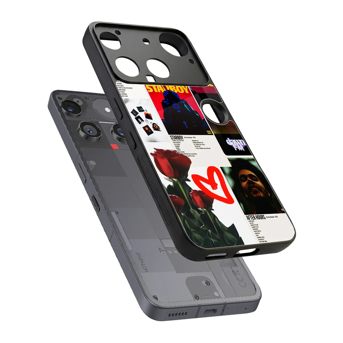 Starboy Collage sleek nothing phone 3 cover with tempered glass back and TPU edges
