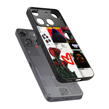 Starboy Collage sleek nothing phone 3 cover with tempered glass back and TPU edges