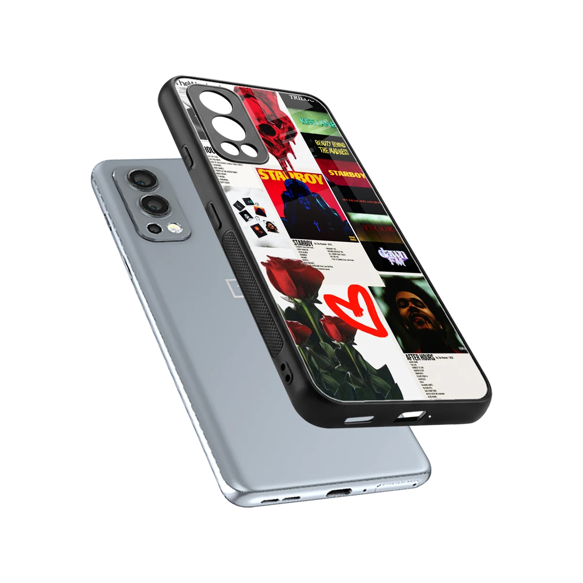 Starboy Collage sleek oneplus nord 2 cover with tempered glass back and TPU edges