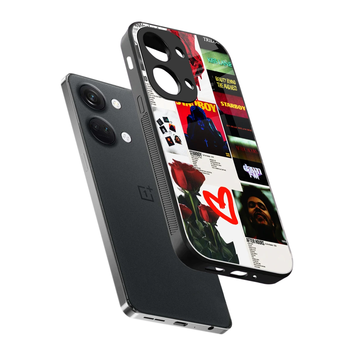Starboy Collage sleek oneplus nord 3 cover with tempered glass back and TPU edges