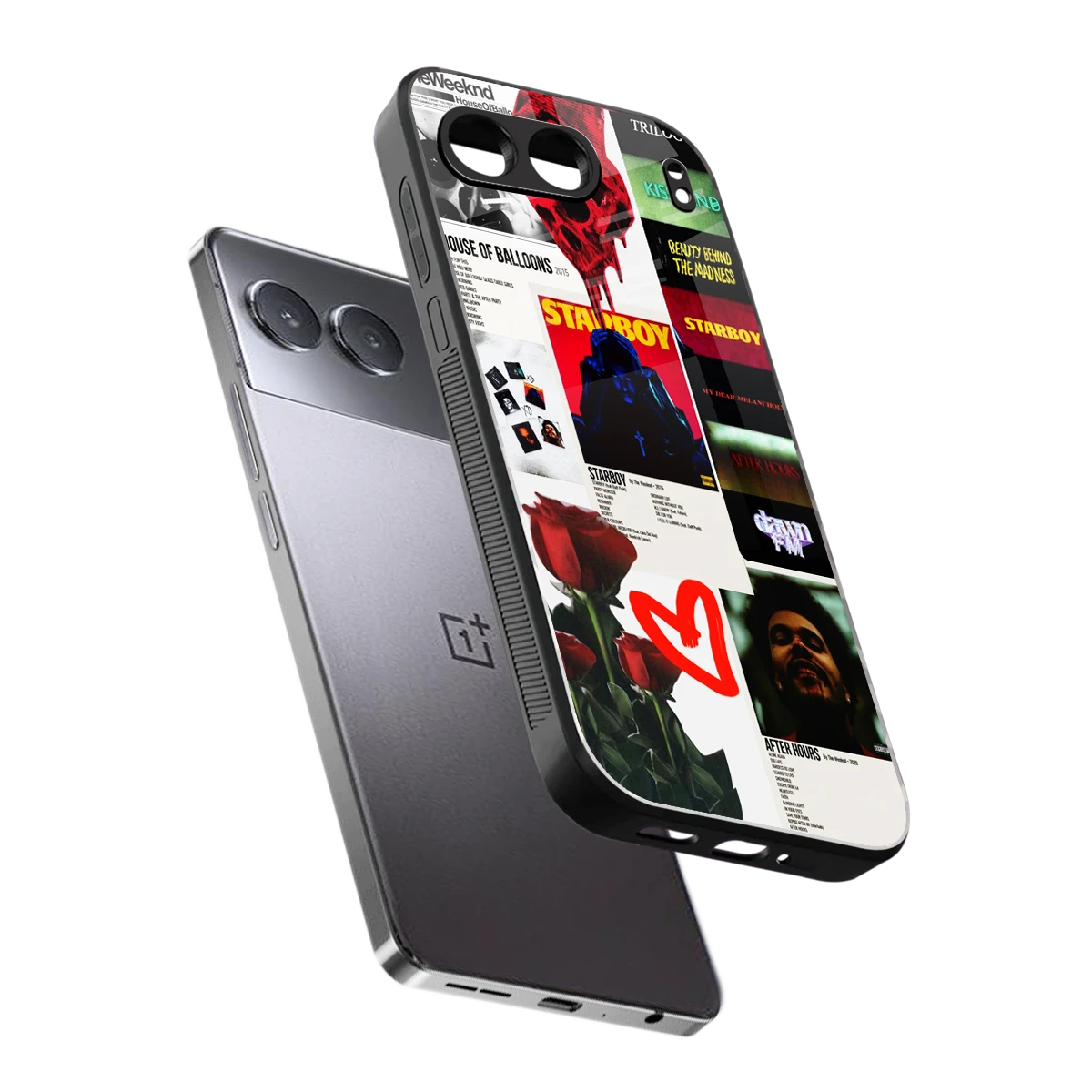 Starboy Collage sleek oneplus nord 4 cover with tempered glass back and TPU edges