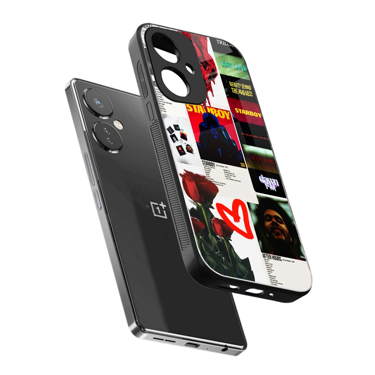 Starboy Collage sleek oneplus nord ce 3 cover with tempered glass back and TPU edges